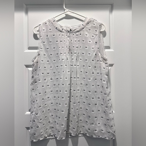 Ann Taylor White Sleeveless Floral Blouse Size Small - Picture 1 of 6